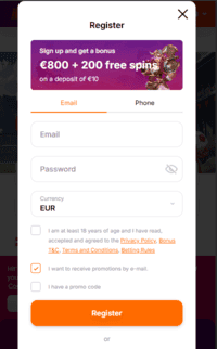 Screenshot der Bonuscode-Eingabemaske im Hitnspin-Casino