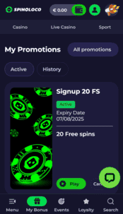 Spinoloco promo code